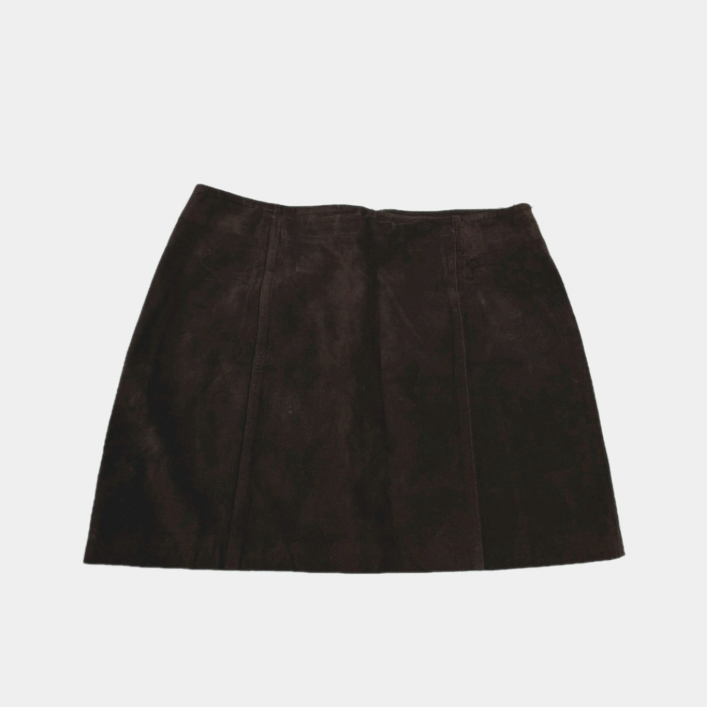 Old Navy Real Leather Suede Pencil Skirt Brown 14 City Classic Sustainable #15